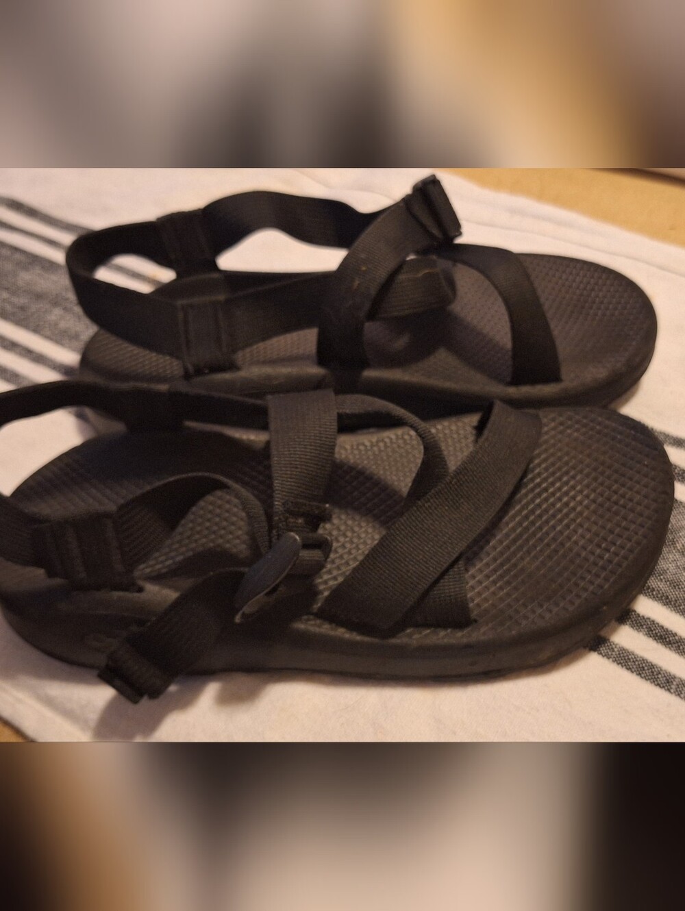 Chaco Men's Size 10 Black Adjustable Sport Sandals Hiking Water Shoes